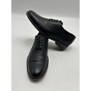 NISOLO MEN'S EVERYDAY OXFORD LEATHER DRESS SHOES BLACK Size 9